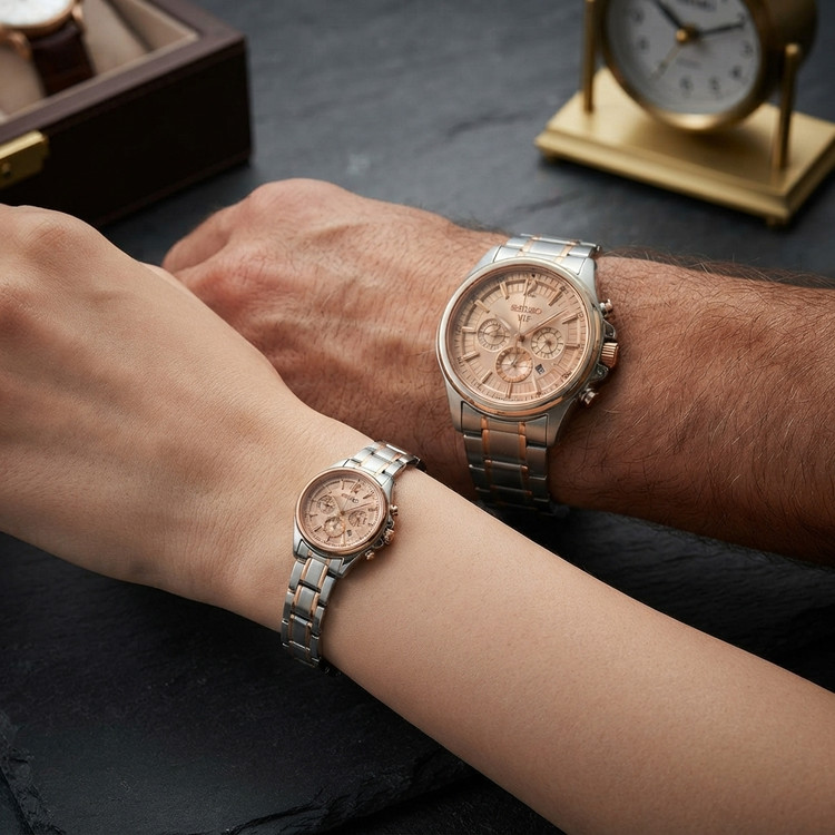 ساعت مچی ست استیل سه موتور فعال SEIKO
